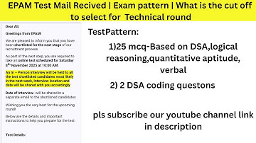 Epam Exam Pattern | Testmail Recived| Hiring Process | How may Sections are there | Epam  process