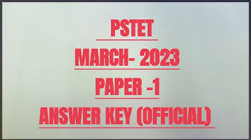 PSTET paper 1 official answer key march 2023 with question paper @simraneducom5004
