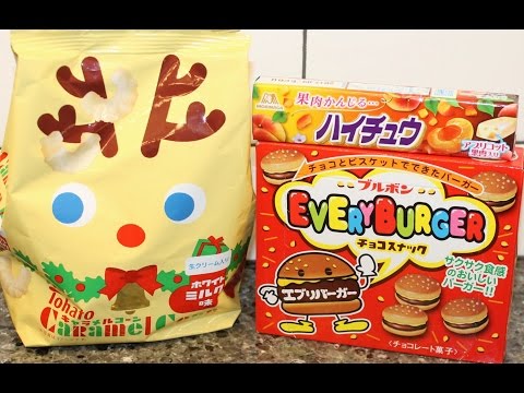 Tohato Caramel Corn, Every Burger Biscuits & Hi Chew Apricot Review