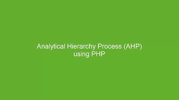 AHP using PHP