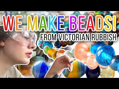 Making beautiful beads from antique glass! Recycling our mudlarking trash into