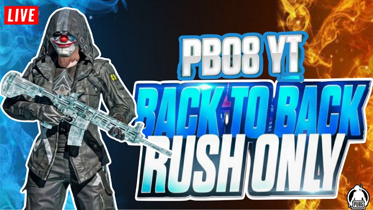 PB08 YT IS LIVE! 😈 Back To Back Rush Gameplay | Conqueror Lobby 🔥 (BGMI/PUBG)