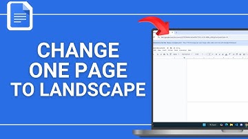 How To Change ONE Page To Landscape on Google Docs