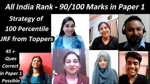 All India Rank - 90/100 Marks in Paper 1 Strategy of 100 Percentile JRF from Toppers | Navdeep Kaur