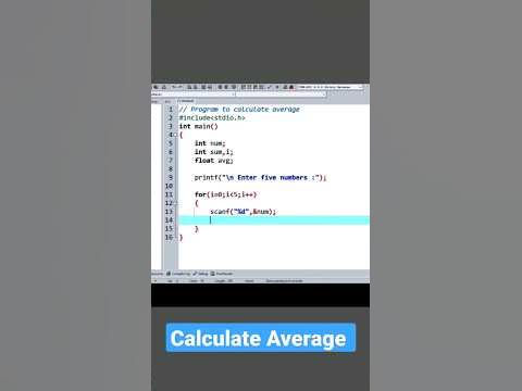 C Program to Calculate Average of Five Numbers #c#shorts - YouTube