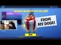 GIFTING Fortnite Skins FROM MY DOG..