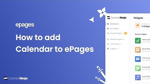 How to add a Calendar to ePages