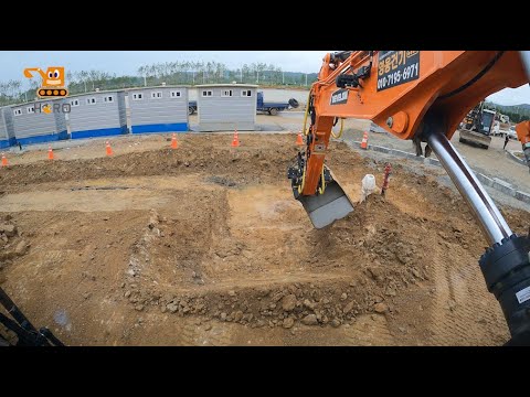 영웅건기 엥콘틸트로테이터(engcon tiltrotator)활용 & 라이카3d(Leica 3d machine guidance) 활용 조경식재구간 포켓 터파기 작업