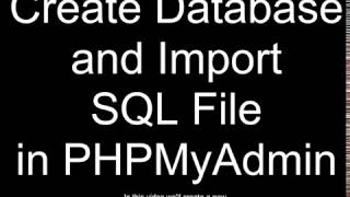 Create a MySQL DB and import tables from a SQL file