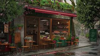 Roadside Cafe Space on a Rainy Day | Gentle, Smooth Jazz Music for Work, Study and Rest