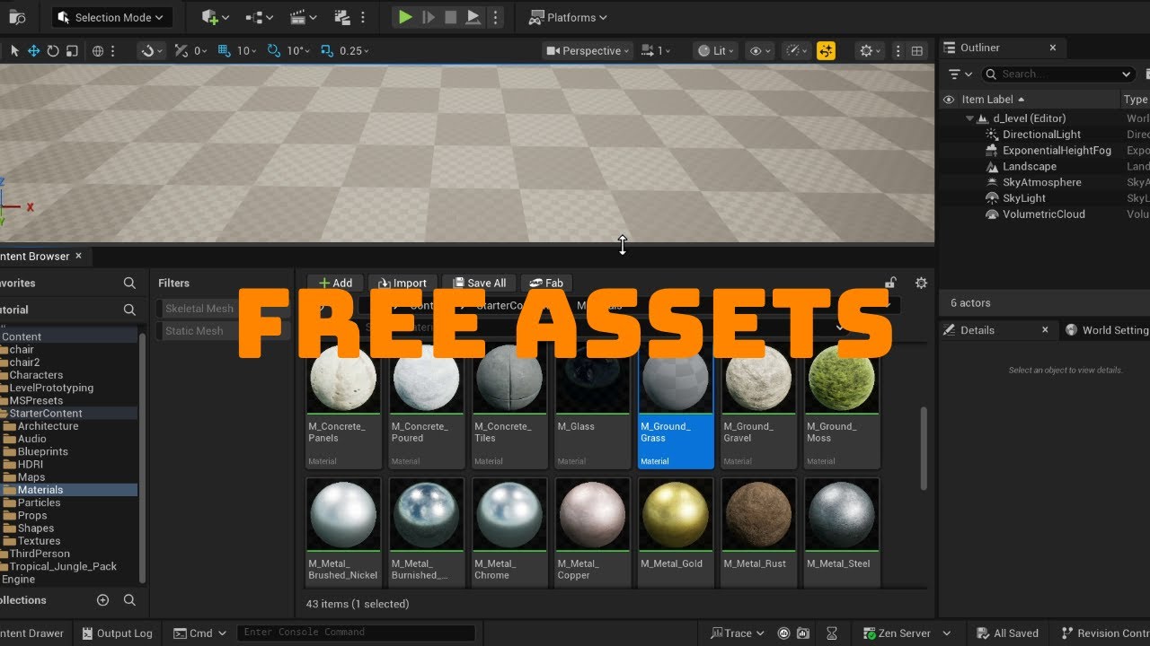 How add Starter Content to your project for FREE Assets | Unreal Engine ...