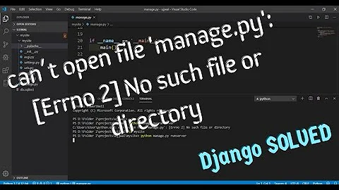 can't open file 'manage.py': [Errno 2] No such file or directory| SOLVED