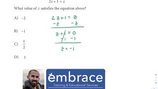 Embrace Tutoring SAT Practice Test 10 Math Non Calc #1