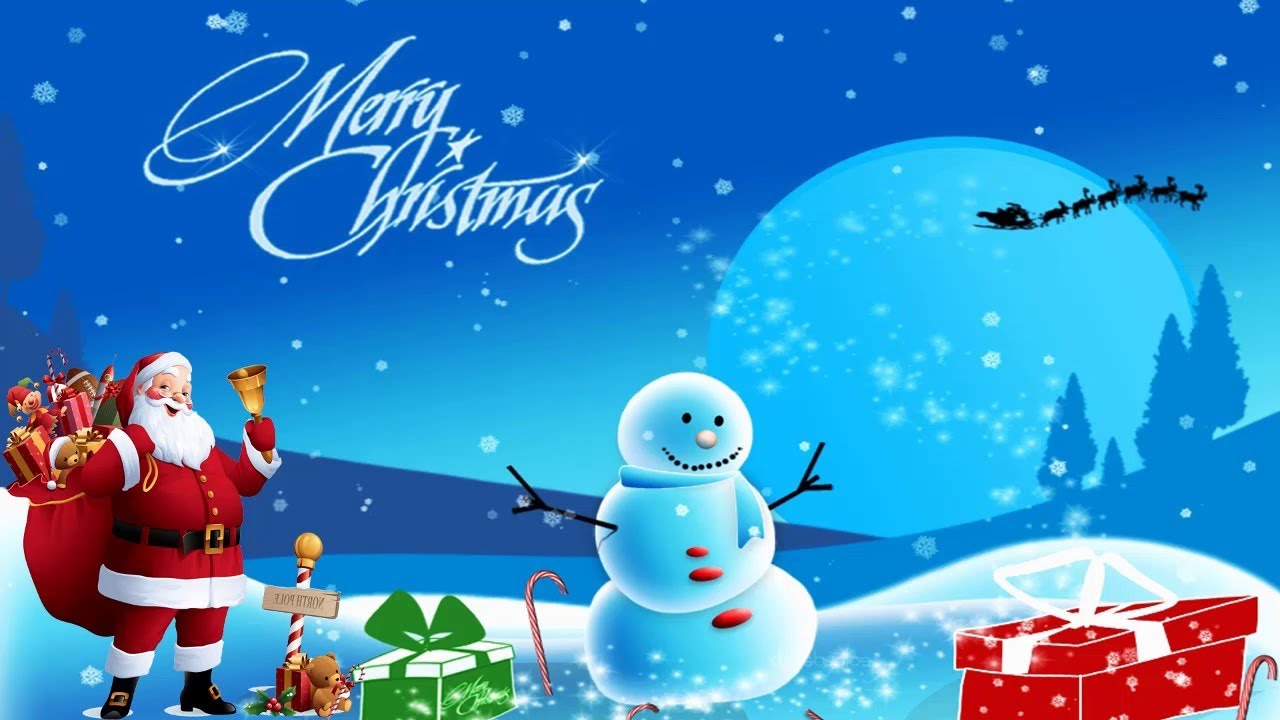 Christmas music classics and holiday scenery