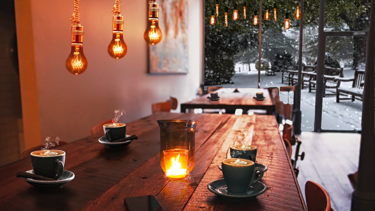 Winter Coffee Shop Ambience with Relaxing Jazz Music, Cafe Music for