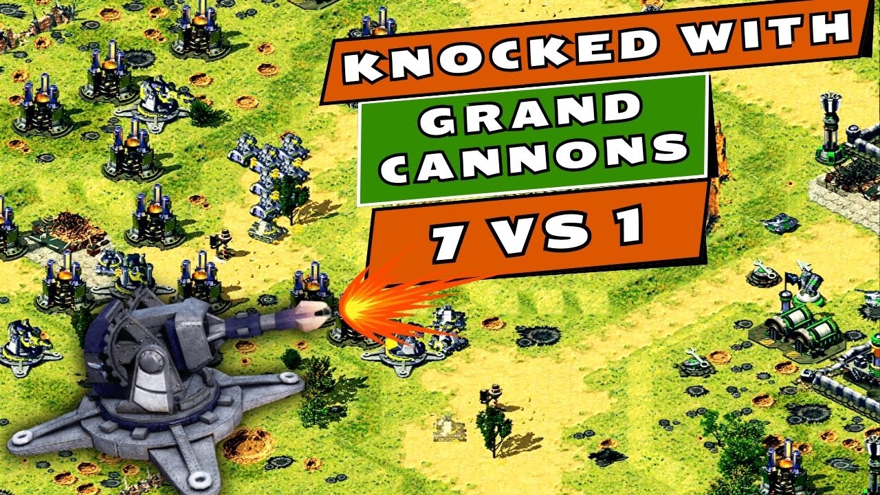 Red Alert 2 - 7 Vs 1 - I Knocked My Enemies With Grand Cannons - Yuri's ...