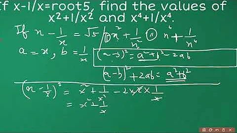 If x-1/x = root 5 , find the values of  x²+1/ x² & x⁴ +1 / x⁴,class 9 rd sharma