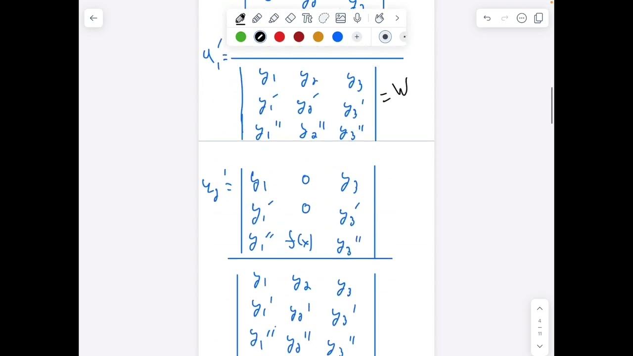 Using variation of parameters to solve a third order differential ...
