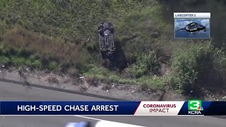 Man arrested after leading CHP on a high-speed chase out of Sacramento