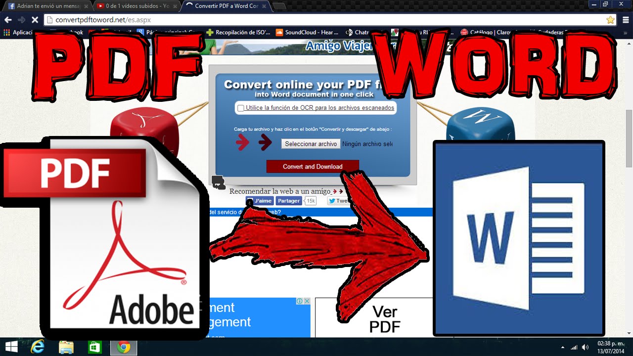 Como Convertir Un Archivo PDF A WORD Sin Programas YouTube