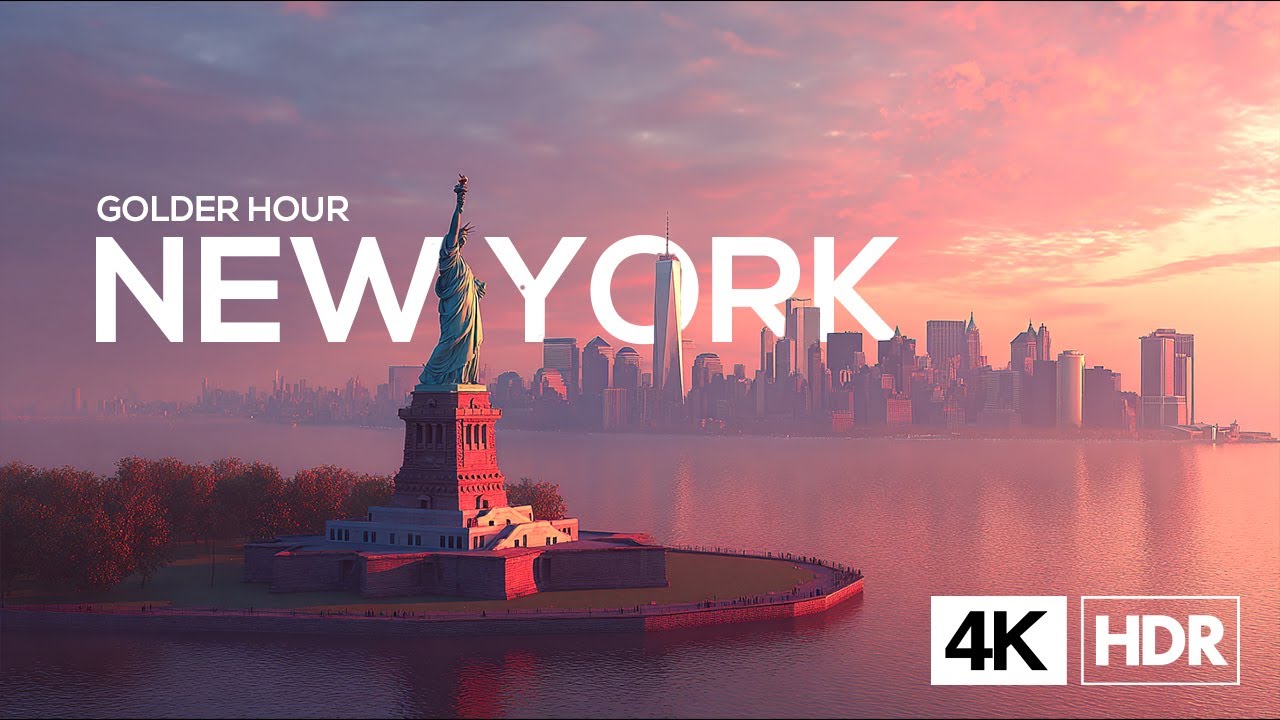 New York Sunset in 4K Ultra HD HDR | Golden Hour Cityscape