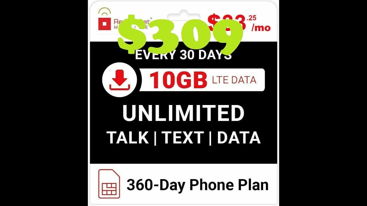 $25.75/Mo Red Pocket Prepaid Wireless Phone Plan+Kit: Unlmtd Everything+10GB LTE