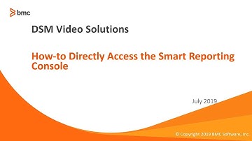 BMC Smart Reporting: How to Directly Access the Smart Reporting Console