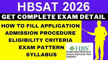 HBSAT 2026 Notification (Out), Application, Dates, Eligibility, Syllabus, Pattern, Admit Card
