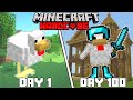 I Survived 100 Days In Minecraft AS A CHICKEN!