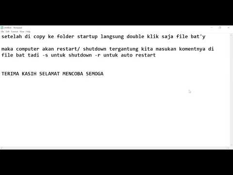 09. Auto Shutdown & Restart  dengan bat file