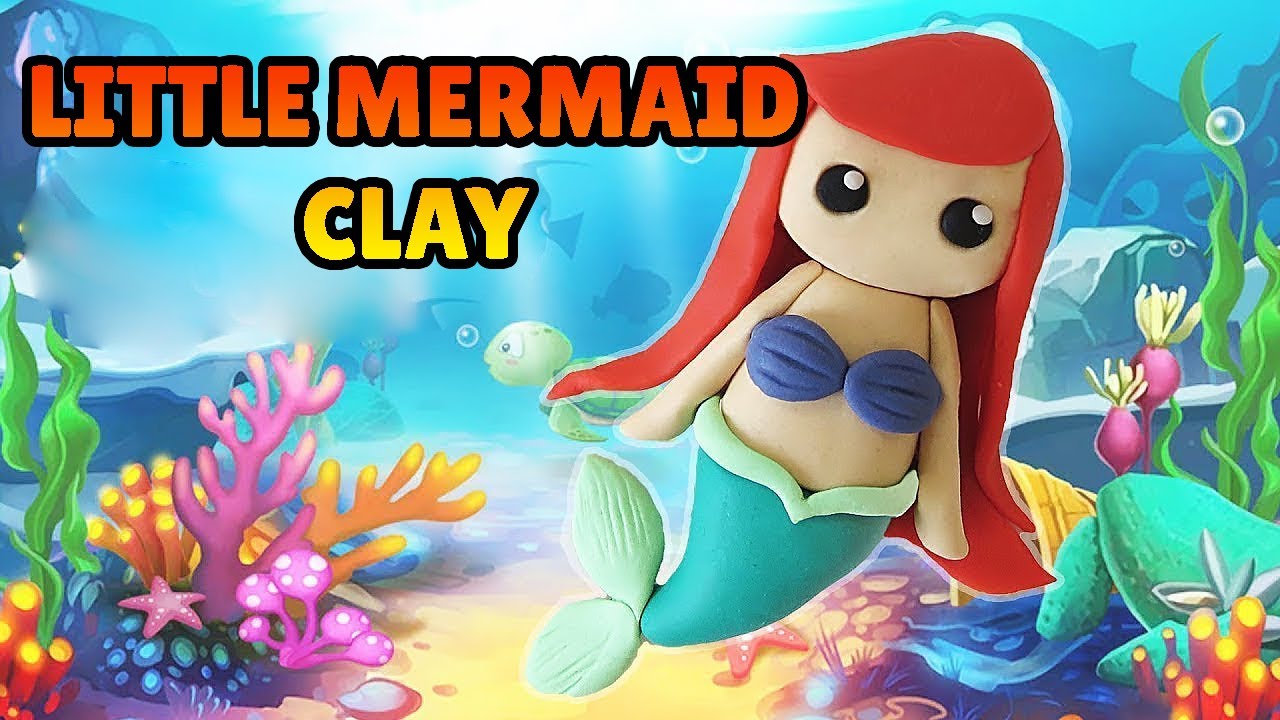 🔴DIY How to make ARIEL Little Mermaid - Easy Polymer Clay Tutorial ...