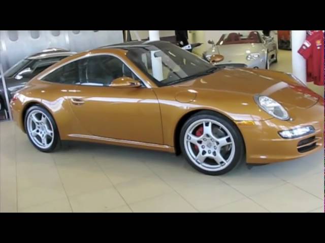 クラシックカー 黄緑/茶色 オープントップ 08 PORSCHE 911 C4S TARGA.m4v - YouTube