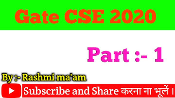 Gate 2020 CSE Paper Solution | GATE 2020 CSE Lectures | GATE 2020 CSE Solution | GATE 2020 | Part 1