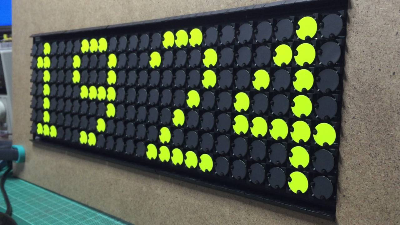 Flipdot Clock with 15mm unstopped Dots YouTube