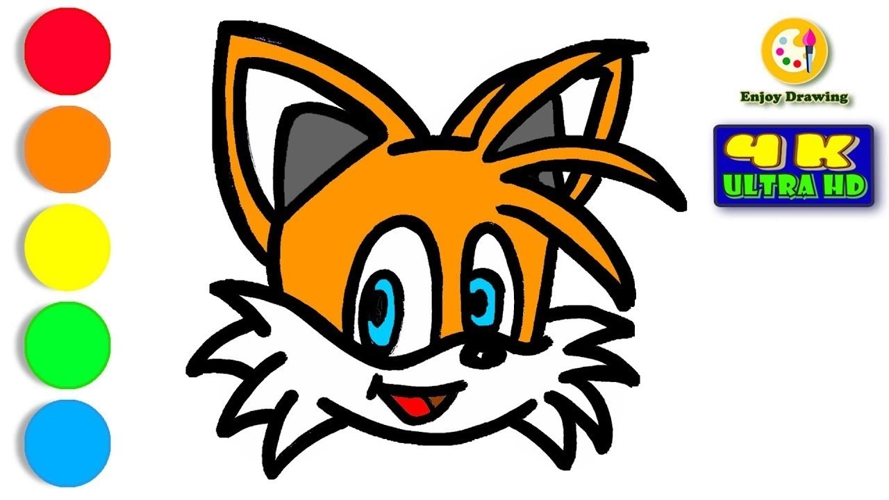 TAILS FROM SONIC Drawing: How to Draw A TAILS FROM SONIC EASY for Kids ...