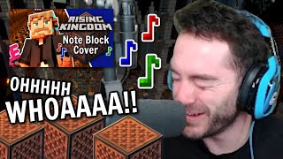 CaptainSparklez reacts (and…sings?) to RISING KINGDOM in NOTE BLOCKS