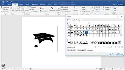 How to insert Graduation Cap symbol in Word