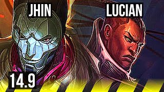 JHIN & Nautilus vs LUCIAN & Nami (ADC) | 9/1/4, 1100+ games | BR Diamond | 14.9