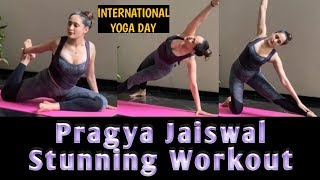 Actress Pragya Jaiswal Latest Stunning Workout Video Pragya Jaiswal Yoga Exercise Filmy Clicks