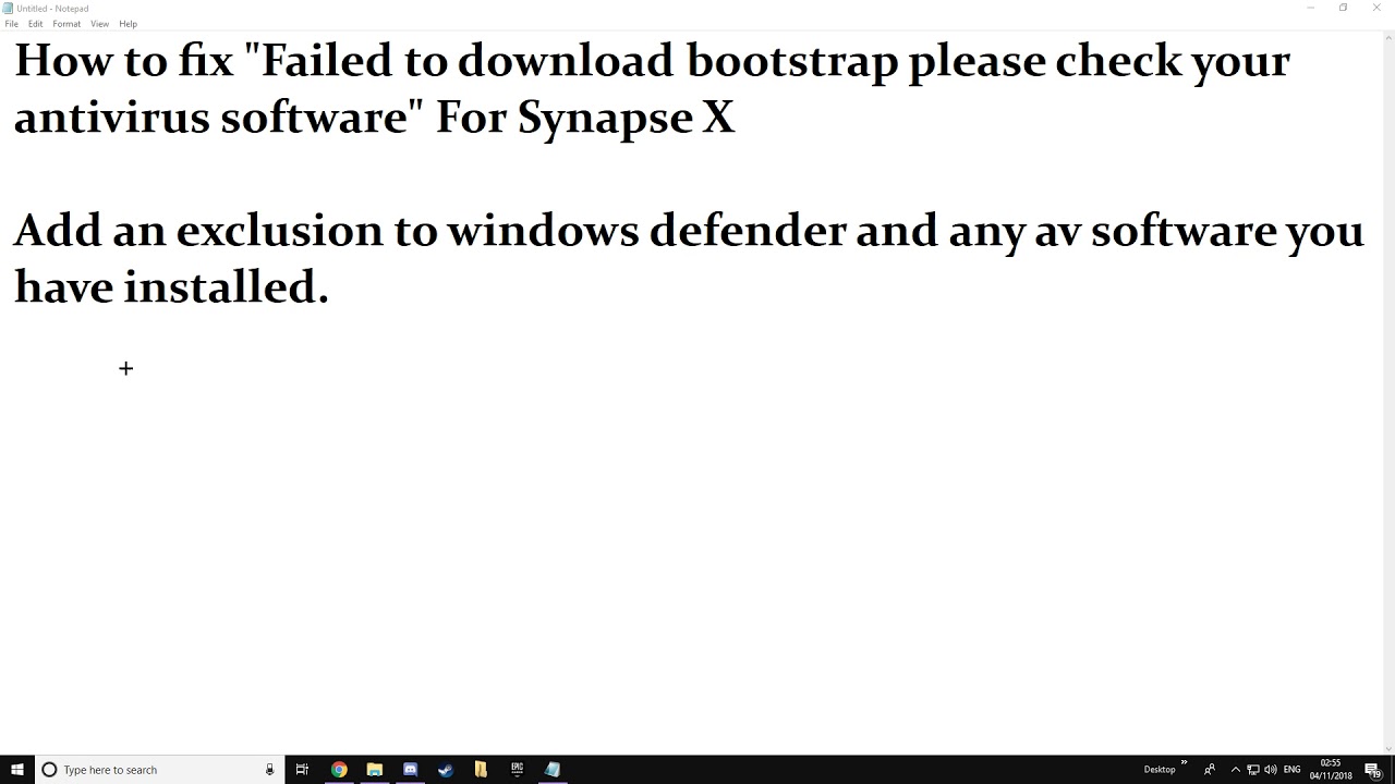 Failed To Download Bootstrapper Data Synapse X Not Antivirus - Colaboratory