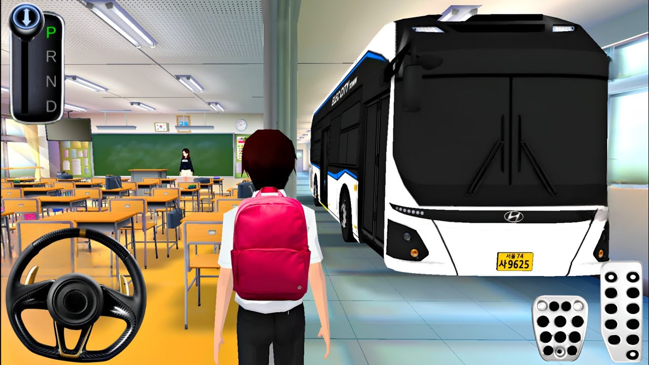 Hyundai Electric Bus in School Bulding - 3D Driving Class - Android Gameplay