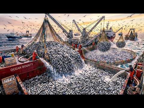 Stunning Billion-Dollar Fish Catch- Giant Nets Weighing Tons of Fish