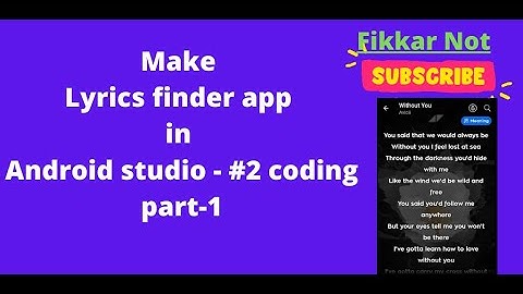 Make Lyrics finder app in Android Studio- #2 coding part-1
