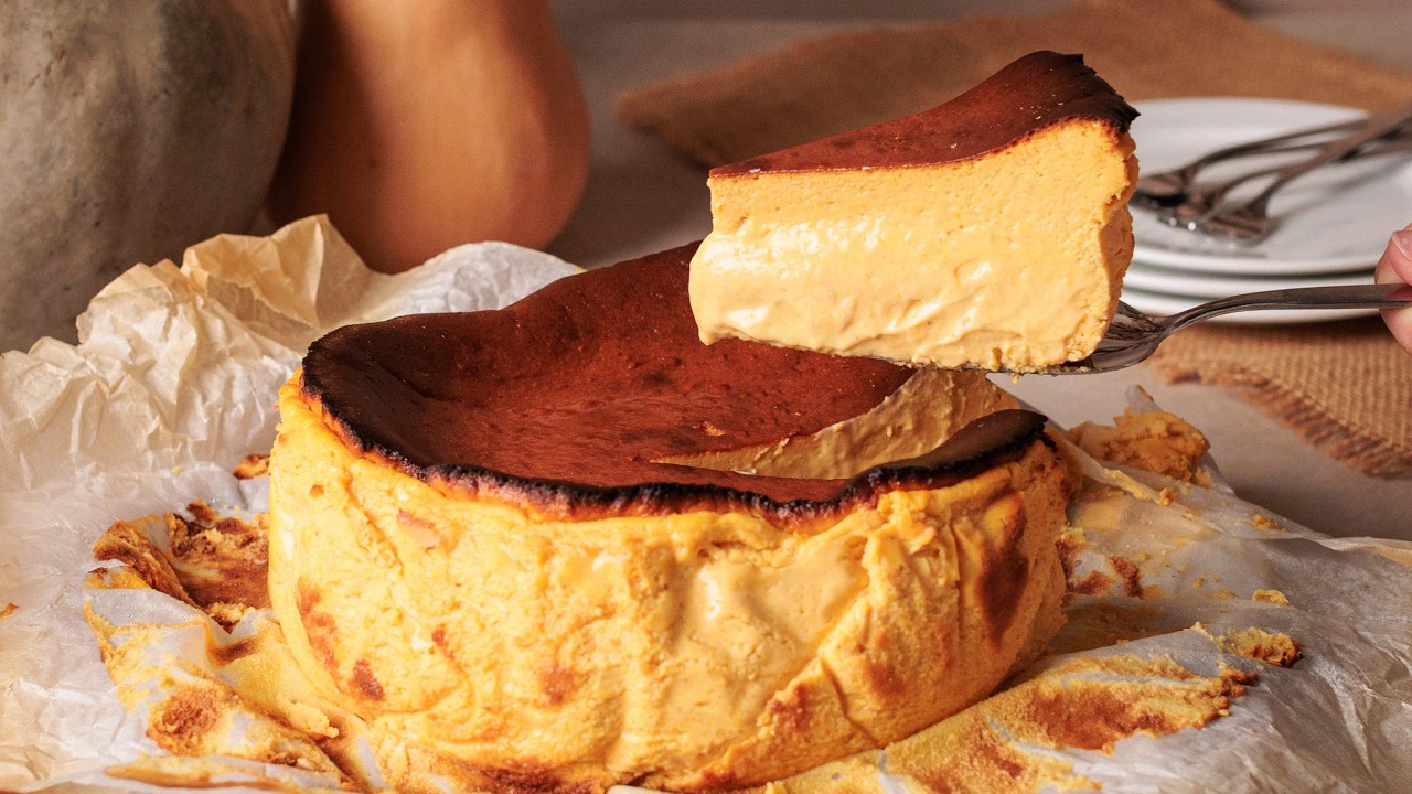 Pumpkin Basque Cheesecake | The Creamiest Pumpkin Cheesecake | Easy & Crustless