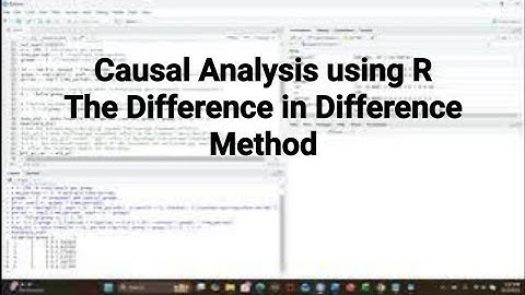 Causal Analysis using R The Difference in Difference Method #r #statistics#causalanalysis#DiD