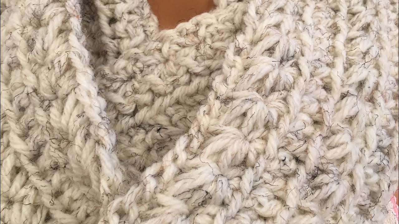 How to crochet infinity scarf with star stitch YouTube