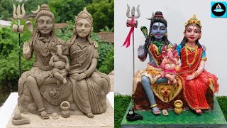 🌺Shiv parwati idol making (part-2)/bholenath parwati idol colour process🌺