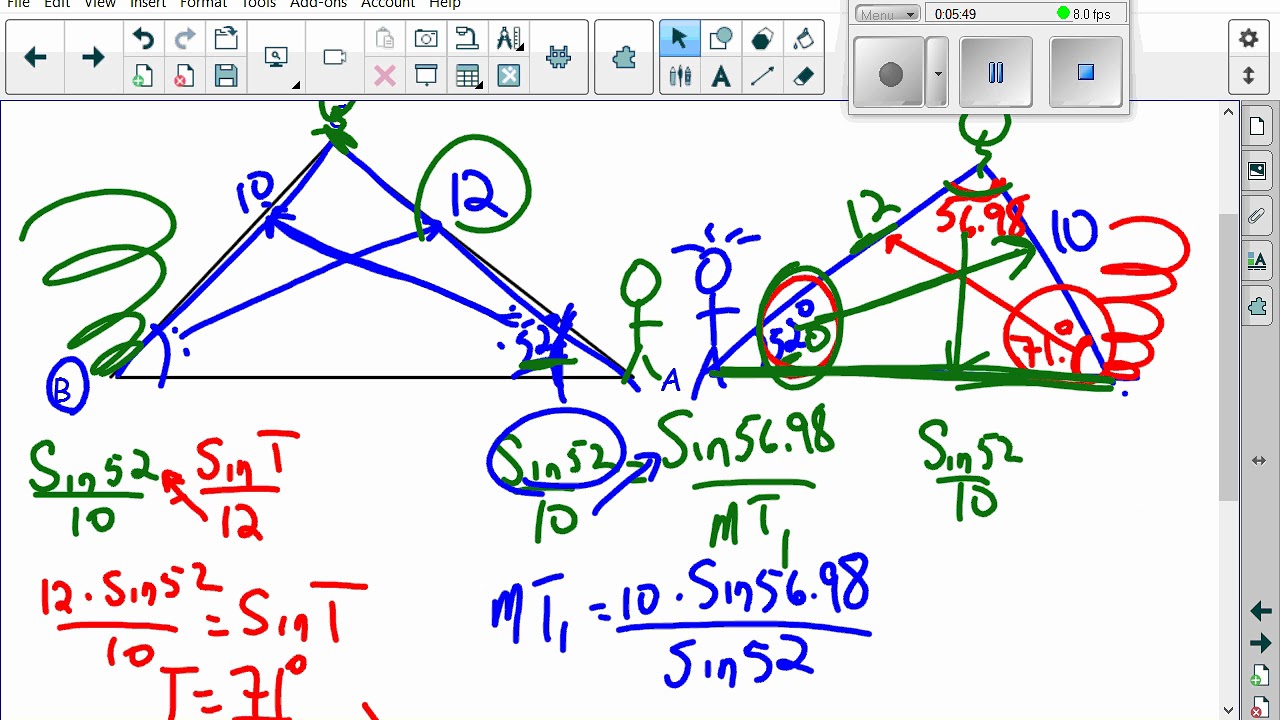 Unit 2 3 6 Another Ambiguous Case of Sine Law Question - YouTube