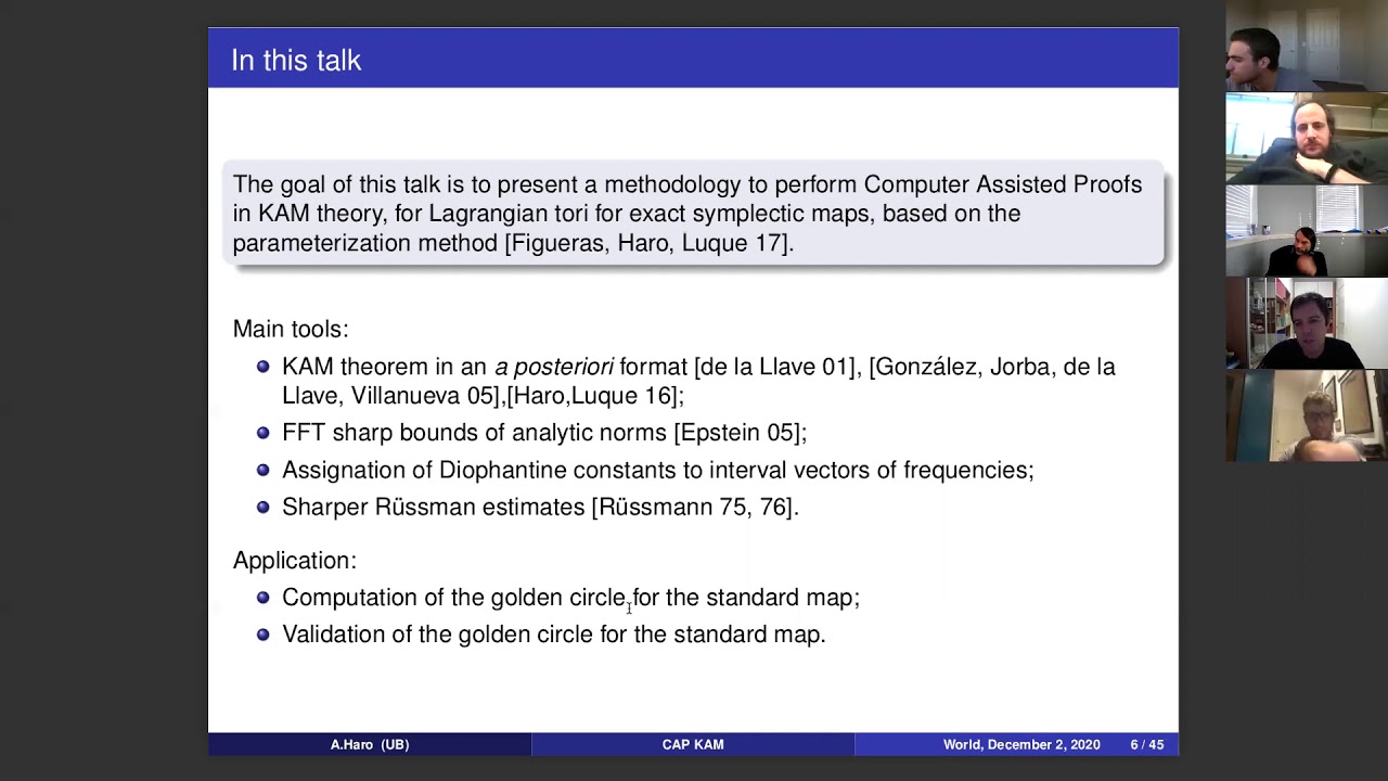 Alex Haro - Computer-assisted applications of KAM theory