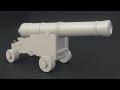 18th century naval cannon timelapse production in Blender for PBR shading